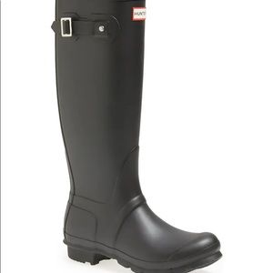 Hunter High Matte Black Rain Boots